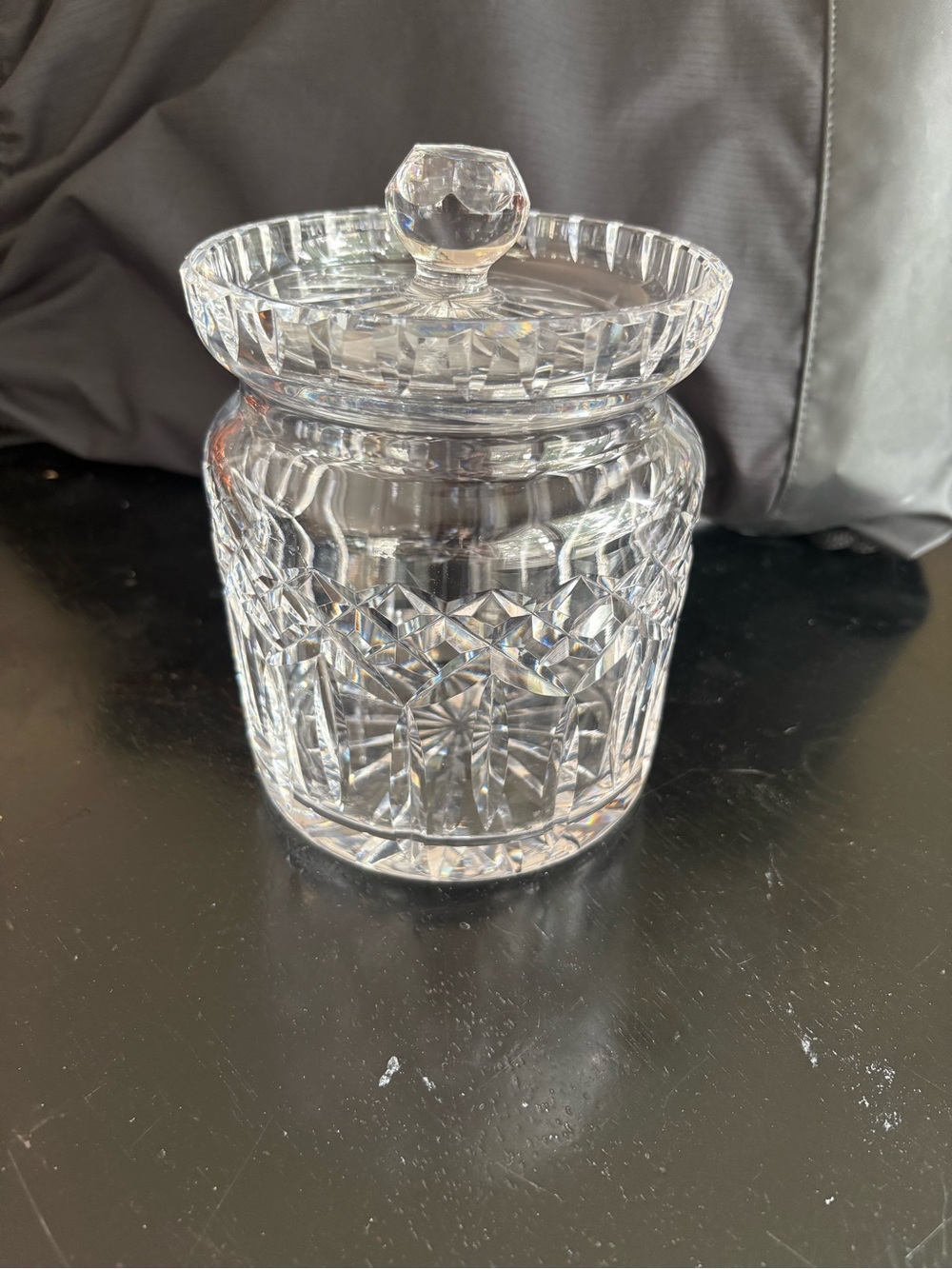 Waterford Clear Cut Crystal Covered Jar